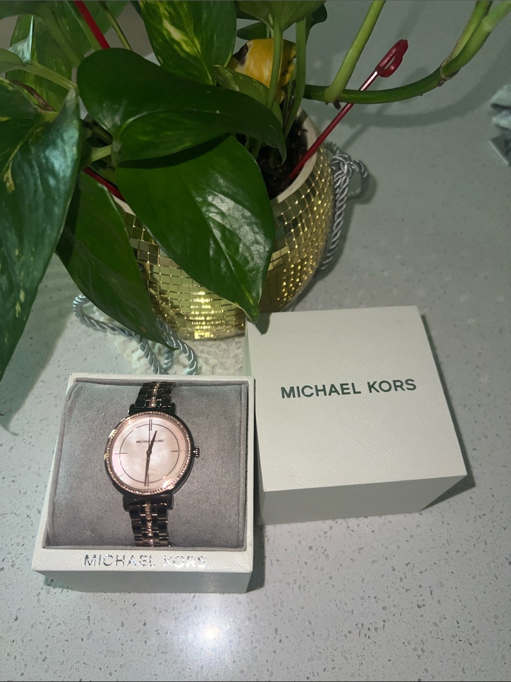 Michael Kors Rose Gold and Pink Dial Bracelet Watch